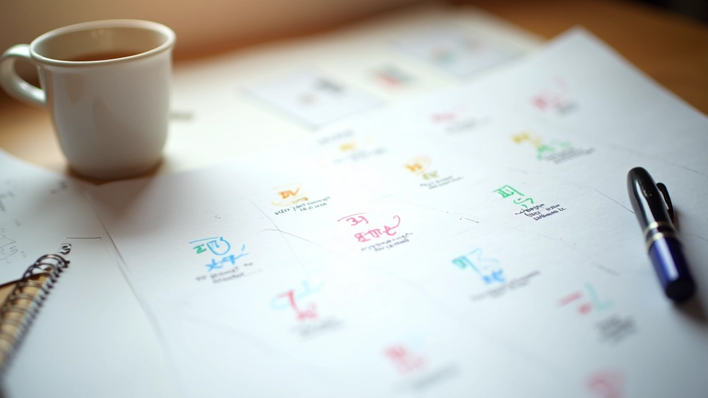 Kalender mit markierten Sparzielen und Daueraufträgen, visualisiert auf Papier mit Farbmarkierungen