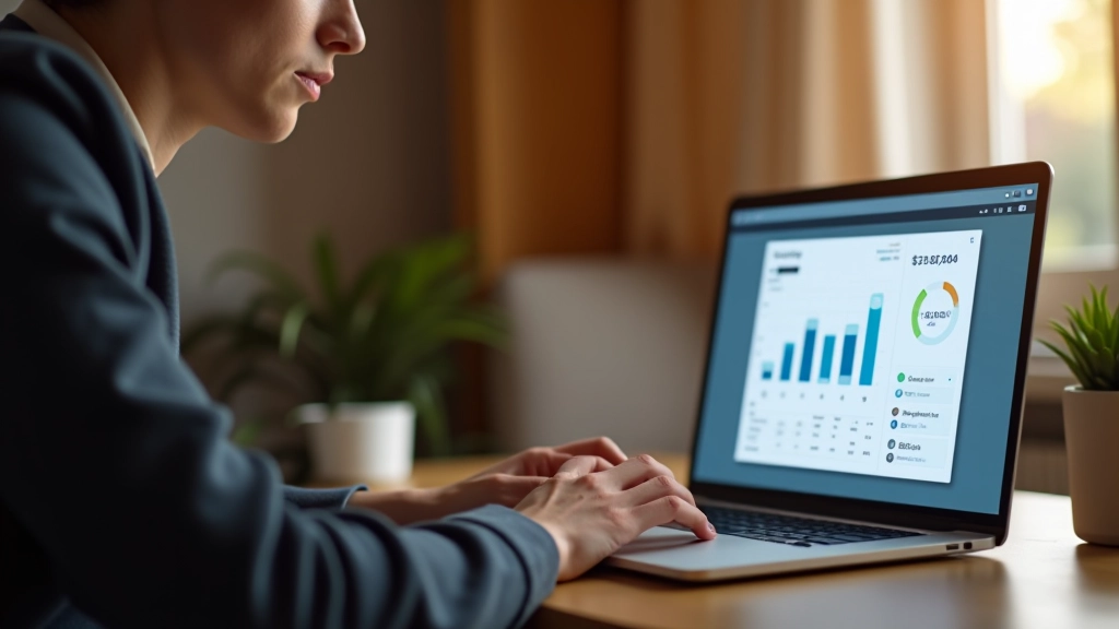 Laptop zeigt Tagesgeldkonto-Vergleich, Online-Banking Schnittstelle