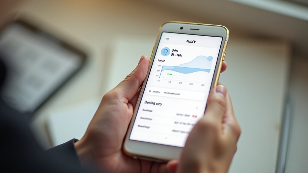 Smartphone zeigt Banking-App mit Tagesgeldkonto-Interface, Kontostand und Zinsertrag deutlich sichtbar