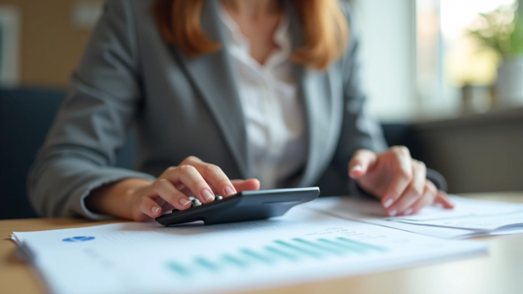 Taschenrechner und Budgetplan auf Schreibtisch, finanzielle Planung